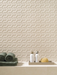 Porcelanosa Neo Saddle Caliza 45x120cm shown in a styled room setting