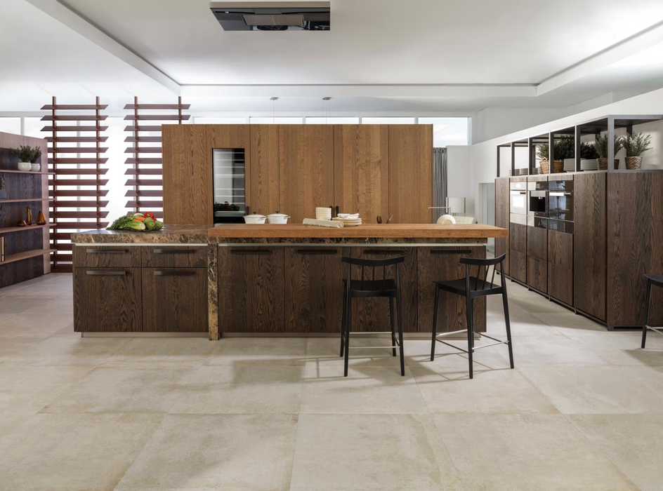 Porcelanosa Newport Natural L 59.6x59.6cm shown in a styled room setting