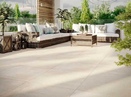 Porcelanosa Newport Natural L 59.6x59.6cm shown in a styled room setting