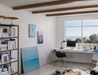 Porcelanosa Ona Blanco(4p/c) 33.299999999999997x100cm shown in a styled room setting