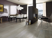 Porcelanosa Oxford Acero 19.3x120cm shown in a styled room setting