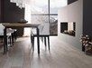 Porcelanosa Oxford Acero 19.3x120cm shown in a styled room setting