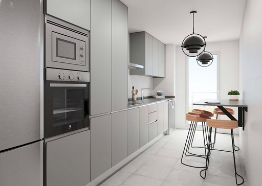 Porcelanosa Park Blanco L 44.3x44.3cm shown in a styled room setting