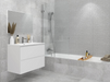 Porcelanosa Park Lineal Gris L 25x44.3cm shown in a styled room setting