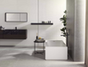 Porcelanosa Prada Acero L 120x120cm shown in a styled room setting