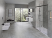 Porcelanosa Rodano Acero L 120x120cm shown in a styled room setting
