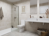 Porcelanosa Rodano Caliza L 33.299999999999997x59.2cm shown in a styled room setting