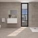 Porcelanosa Rodano Taupe L 44.3x44.3cm shown in a styled room setting