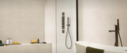 Porcelanosa Saddle Caliza 45x120cm shown in a styled room setting