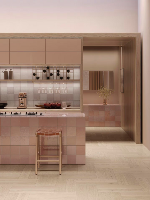 Porcelanosa Saddle Caliza 45x120cm shown in a styled room setting