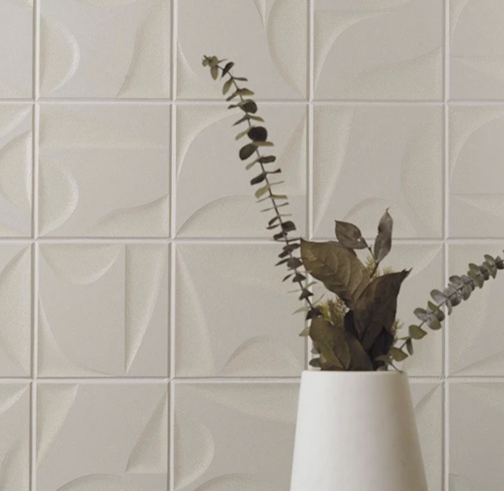 Porcelanosa Sails Pearl 16x16x0.95 16x16cm shown in a styled room setting