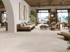 Porcelanosa Santorini Bone L 120x120cm shown in a styled room setting