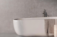 Porcelanosa Spiga Bottega Acero 45x120cm shown in a styled room setting