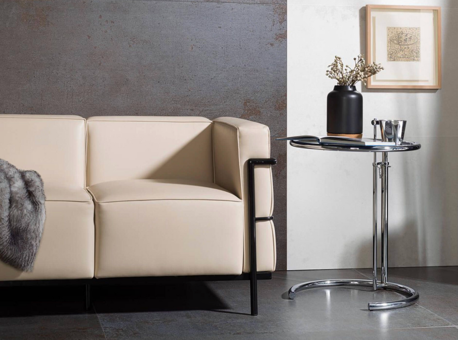 Porcelanosa Steel Bone L 120x120cm shown in a styled room setting