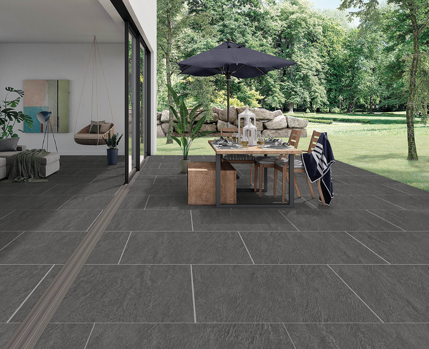 Lifescape Quartz Black Outdoor Porcelain Paving Slab 60x90cm 2cm R11