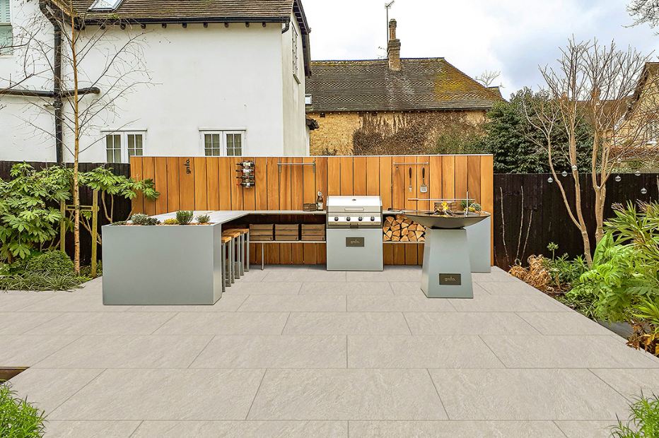 Lifescape Quartz Beige Outdoor Porcelain Paving Slab 60x90cm 2cm R11