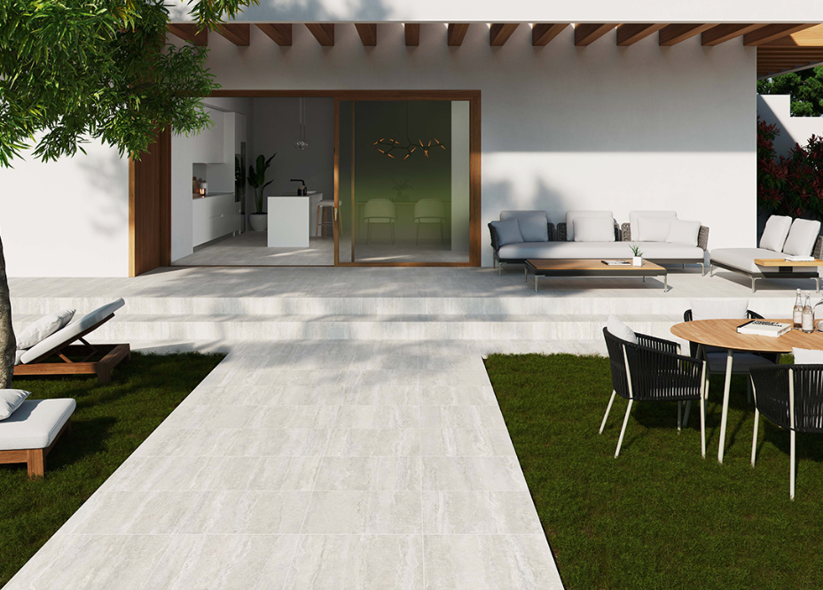 Lifescape Toscana Ivory Outdoor Porcelain Paving Slab 60x90cm 2cm R11