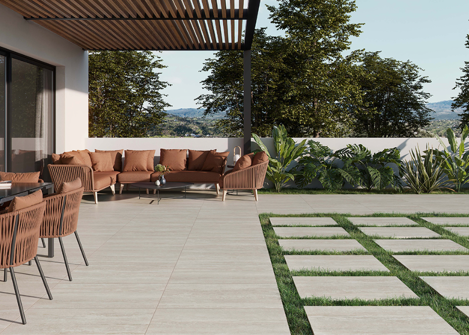 Lifescape Toscana Ivory Outdoor Porcelain Paving Slab 60x90cm 2cm R11