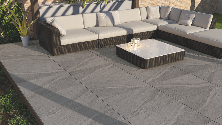 Lifescape Luton Dark Grey Outdoor Porcelain Paving Slab 60x90cm 2cm R11