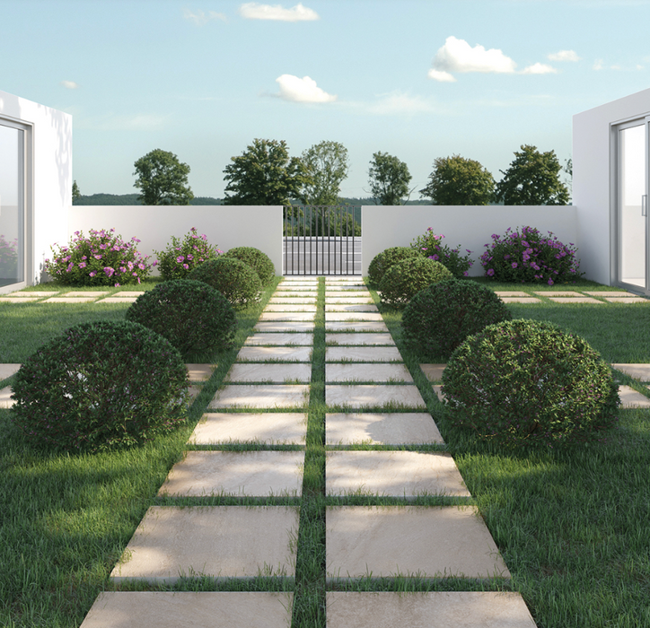 Lifescape Meadow Stone Beige Outdoor Porcelain Paving Slab 60x90cm 2cm R11