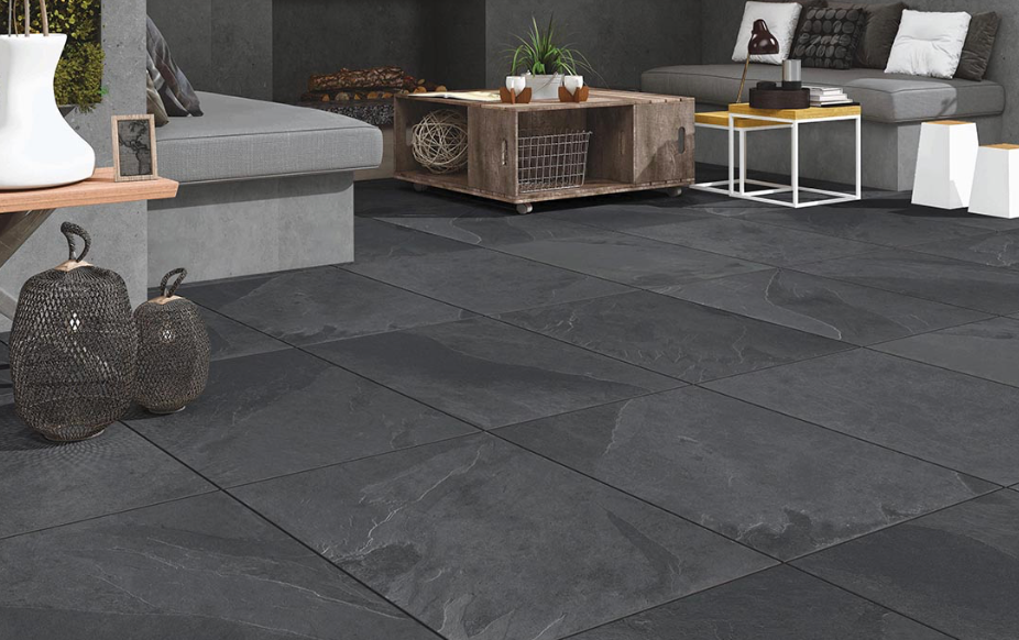 Lifescape Veranda Black Outdoor Porcelain Paving Slab 60x90cm 2cm R11