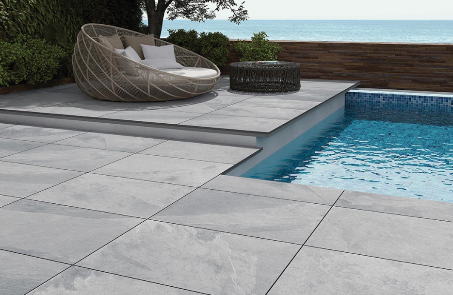 Lifescape Veranda Grey Outdoor Porcelain Paving Slab 60x90cm 2cm R11