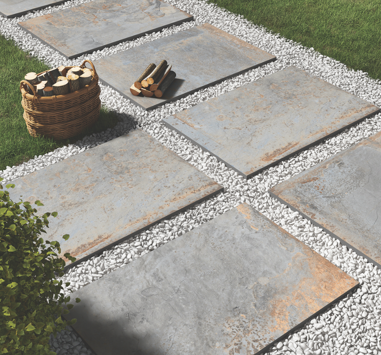Lifescape Gold Ash Outdoor Porcelain Paving Slab 60x90cm 2cm R11