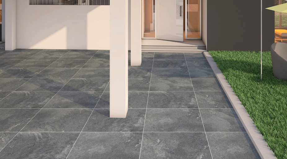 Lifescape Quartzite Grey Outdoor Porcelain Paving Slab 60x90cm 2cm R11
