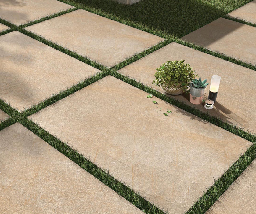 Lifescape Hazle Stone Beige Outdoor Porcelain Paving Slab 60x90cm 2cm R11