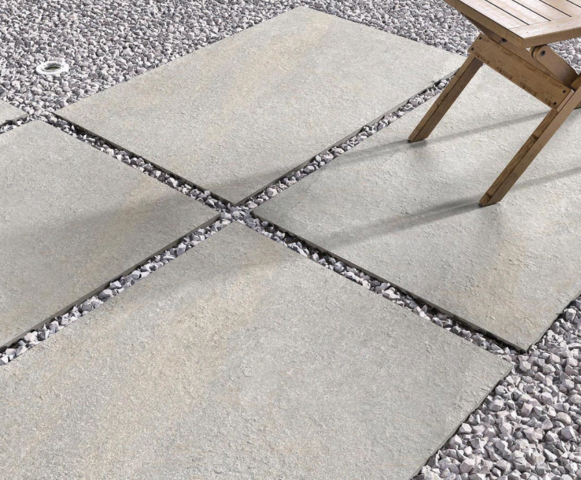 Lifescape Hazle Stone Ash Outdoor Porcelain Paving Slab 60x90cm 2cm R11