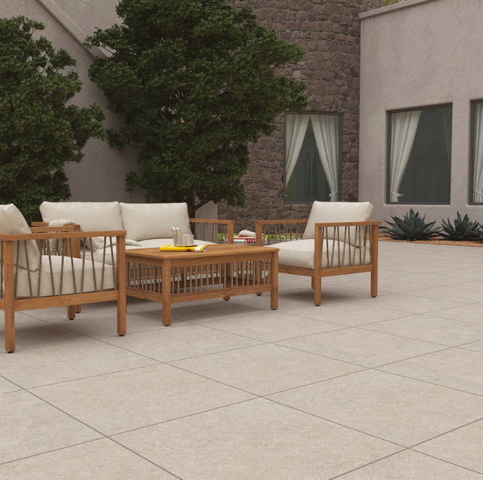 Lifescape Belgium Grey Outdoor Porcelain Paving Slab 60x90cm 2cm R11