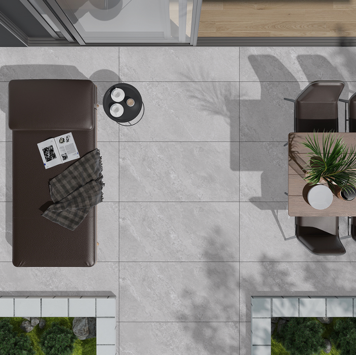 Lifescape Bedrock Pearl Outdoor Porcelain Paving Slab 60x90cm 2cm R11