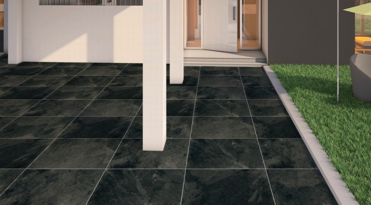 Lifescape Terrain Black Outdoor Porcelain Paving Slab 60x90cm 2cm R11