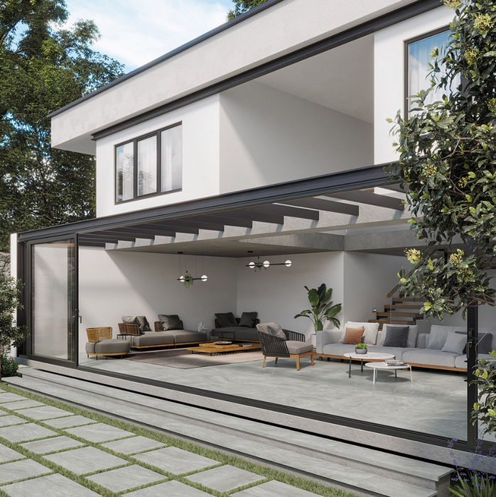 Lifescape Equinox Grey Outdoor Porcelain Paving Slab 60x90cm 2cm R10