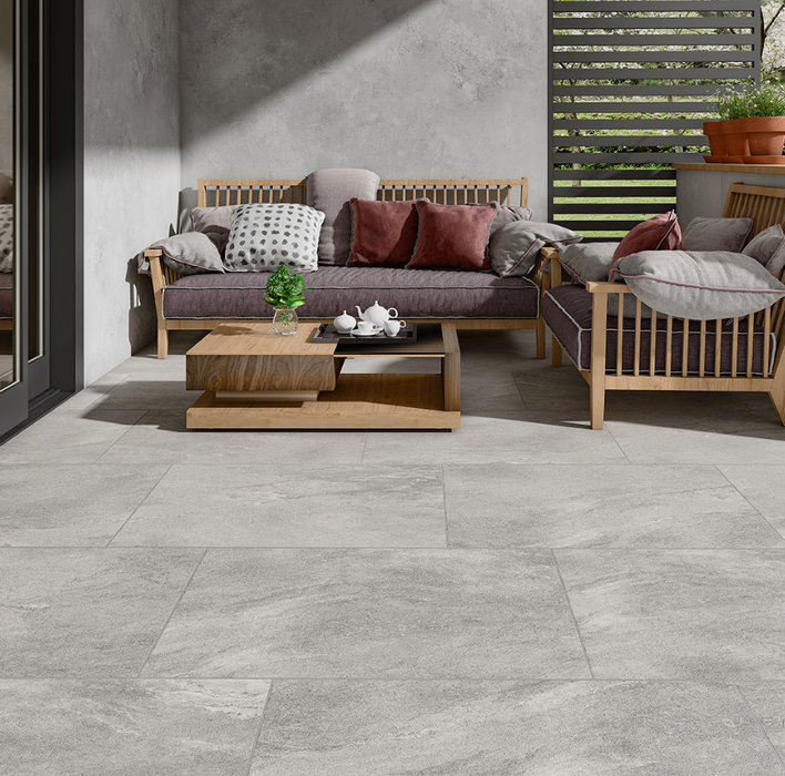 Lifescape Esprit Rock Grey Outdoor Porcelain Paving Slab 60x90cm 2cm R11