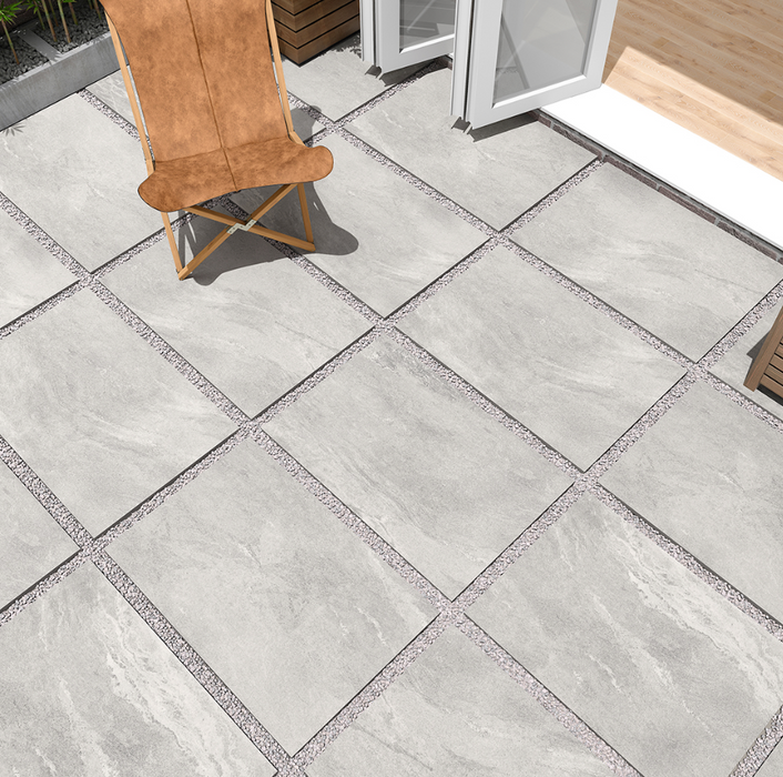 Lifescape Esprit Rock Grey Outdoor Porcelain Paving Slab 60x90cm 2cm R11