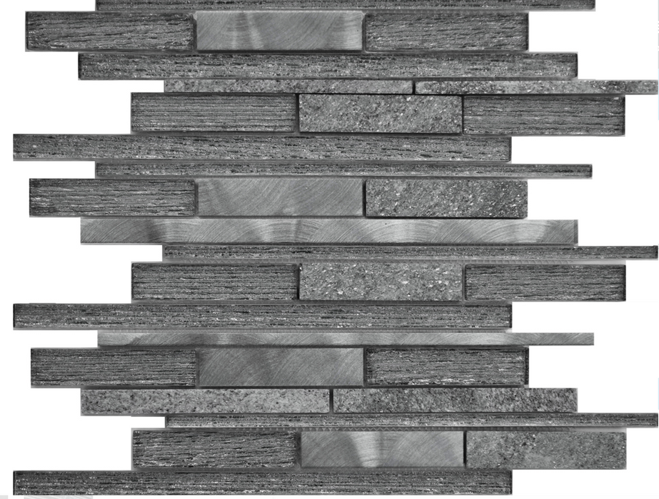 Strata Midnight Stone Mosaic 30x30cm