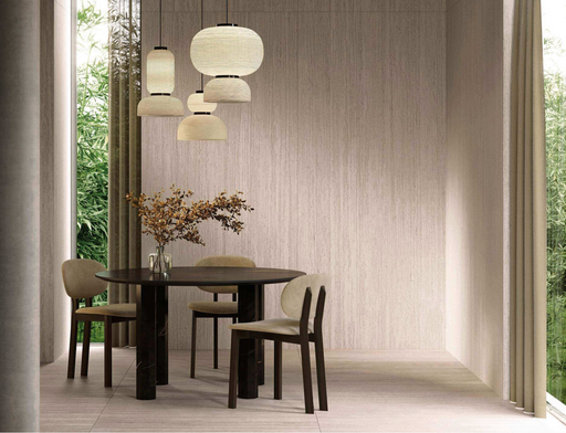 Porcelanosa Taranto Bone 59.6x150cm shown in a styled room setting