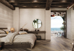 Porcelanosa Terra Bone 59.6x150cm shown in a styled room setting