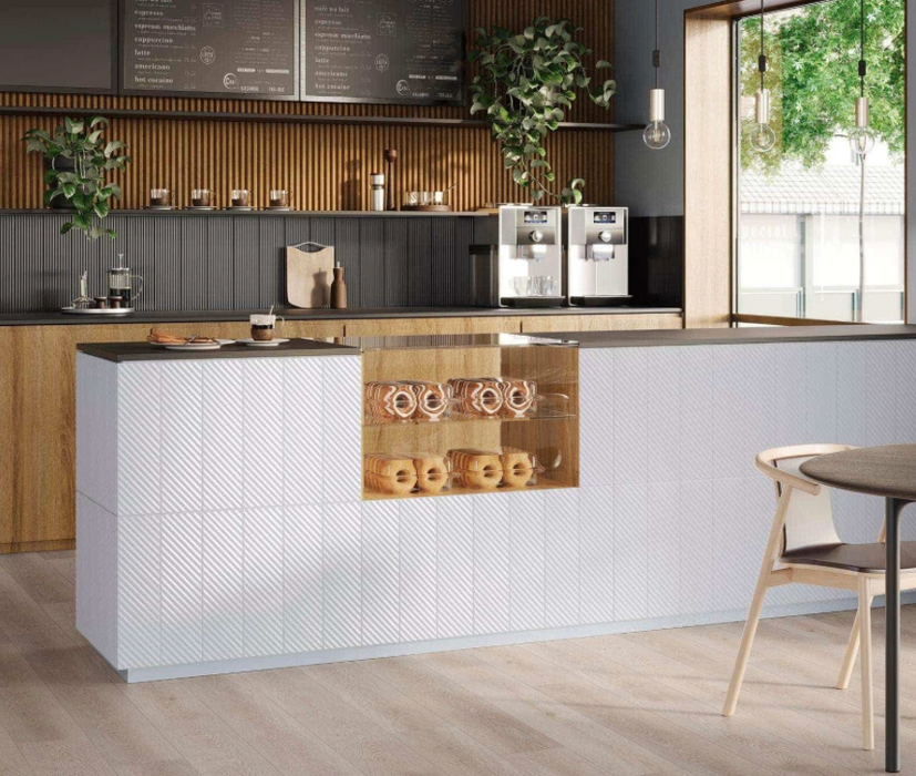 Porcelanosa Trend H Dark 12.35x44.3x0.95 35x44.3cm shown in a styled room setting