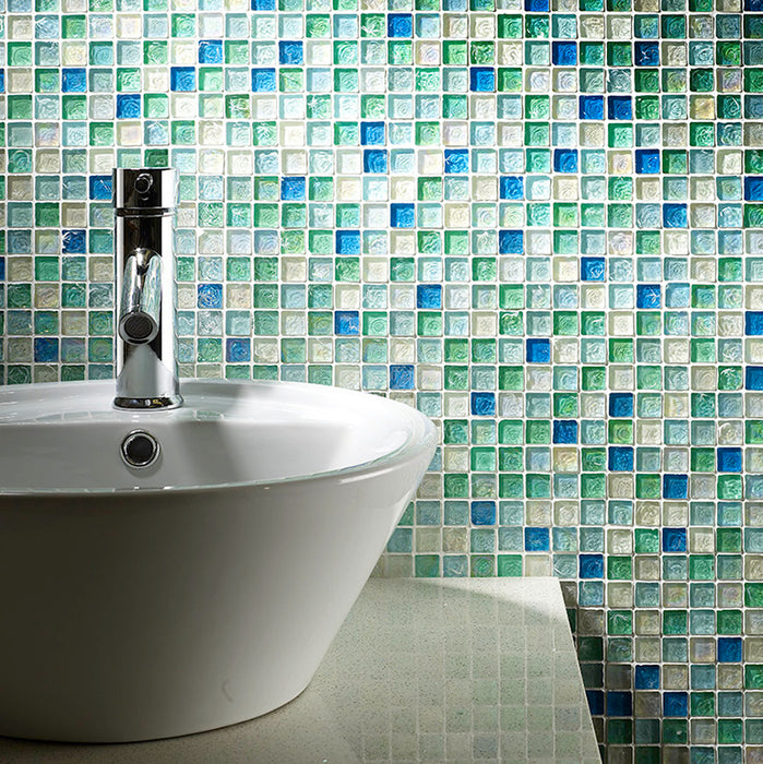 Lunessa Pearl Aqua Glass Mosaic – 2.3x2.3cm - product image 2