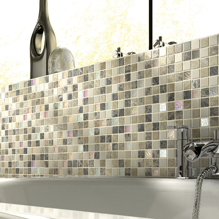 Westara Cream Glass/Stone Mix Mosaic – 2.3x2.3cm - product image 2