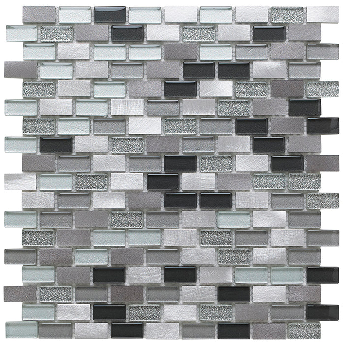 Lynton Lancer 139 Glass/Metal Mix Mini Brick Mosaic – 1.5x3cm