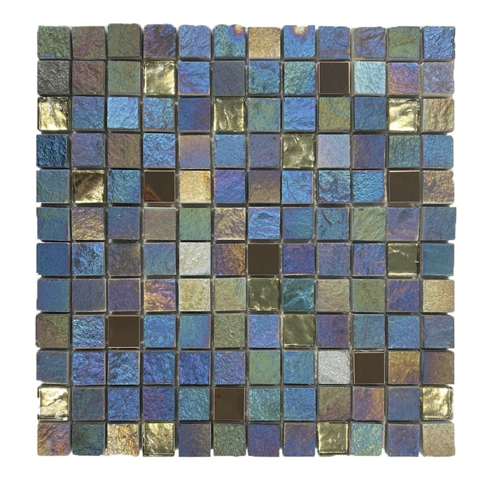 Quorra Glass/Stone/Metal Mix Mosaic – 2.3x2.3cm