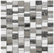 Glencoe Copper Glass/Metal Linear Mix Size Mosaic – 30x30cm