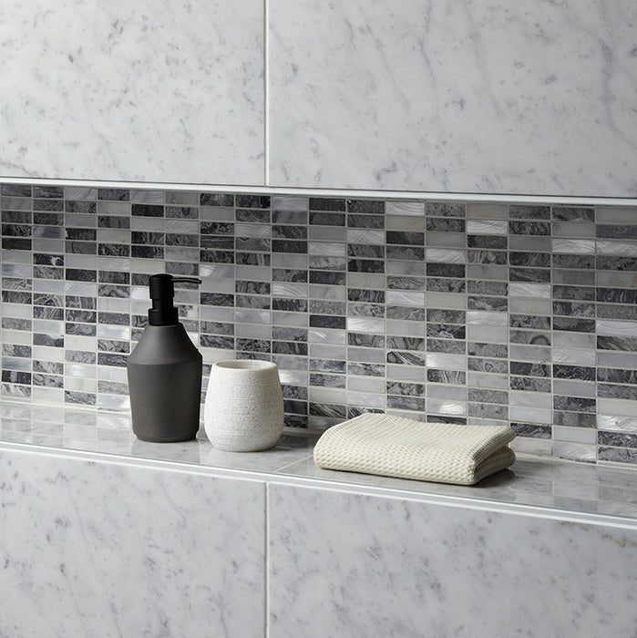 Islington Grey Stone/Metal Mix Linear Mosaic – 1.5x4.8cm - product image 3