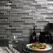 Bramble Grey Glass/Metal Mix Offset Linear Mosaic – 30x30cm - product image 2