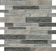Bramble Grey Glass/Metal Mix Offset Linear Mosaic – 30x30cm