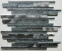 Taormina Grey Glass/Stone/Metal Mix Offset Linear Mosaic – 31x30cm