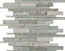 Taormina Silver Glass/Stone/Metal Mix Offset Linear Mosaic – 31x30cm